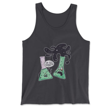 I Think You're Overreacting Men/Unisex Tank in Dark Grey color